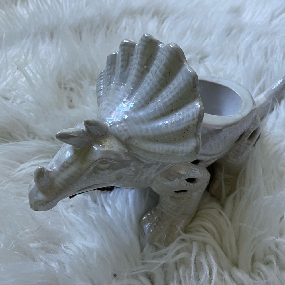 Triceratops tea candle holder
